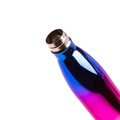 Термопляшка 500 мл з колбою з нержавіючої сталі, синій металік