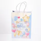 Подарочный пакет Happy Birthday 15*8*21 см 12 штук в упаковке, голубой