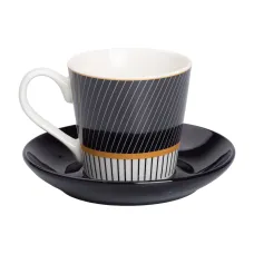 Чашка с блюдцем фарфоровая 200 мл, diagonal