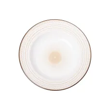 Тарелка суповая фарфоровая 23,5 см в стиле ретро, белый