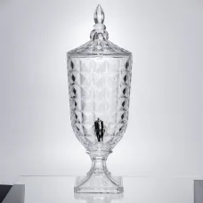 Лимонадница на ножке с краном 3 л из толстого стекла