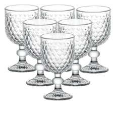 Набор бокалов для вина 6 штук по 220 мл из хрустального стекла, прозрачный
