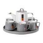 Чайний сервіз Good Life порцеляновий на 6 персон на поворотній підставці, сірий