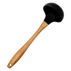 Половник кухонный SKit силиконовый с деревянной ручкой 29 см