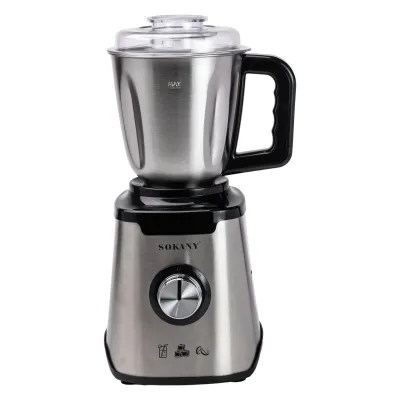 Блендер стаціонарний SOKANY SK-187 із трьома чашами 0,5/1/1,5 л, сталь