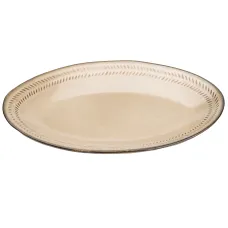 Тарелка обеденная фарфоровая 27,5 см в стиле ретро, бежевый