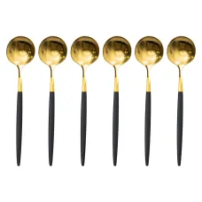 Набор чайных ложек из нержавеющей стали 6 штук, черный