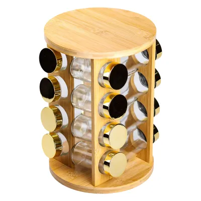 Набір ємностей для спецій 16 баночок по 110 мл на дерев'яній підставці