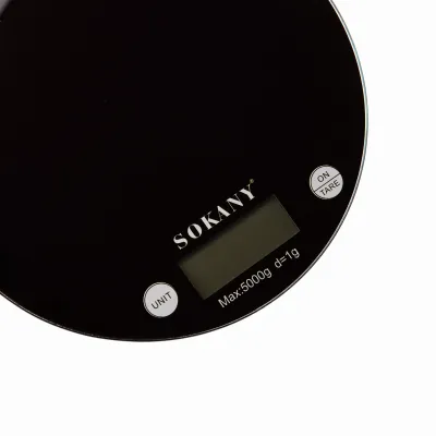 Весы кухонные электронные SOKANY SK-19023 до 5 кг с плоской платформой, черный