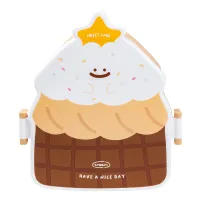 Ланч-бокс детский со столовыми приборами Cake 20*18*8 см, шоколад