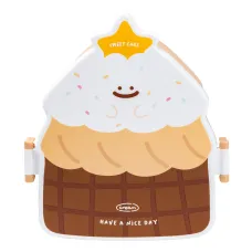 Ланч-бокс детский со столовыми приборами Cake 20*18*8 см, шоколад