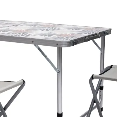 Стіл для пікніка розкладний зі стільцями 120*60*70/61/54 см, пальма