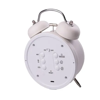 Настільний годинник з будильником електронний з LED-екраном, білий
