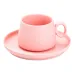 Кружка с блюдцем в нордическом стиле фарфоровая 300 мл, розовый