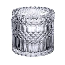 Конфетница из стекла Cylinder Crystal с крышкой 10 см