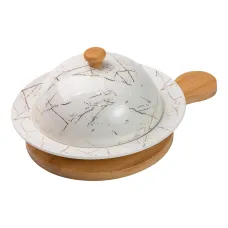 Масленка фарфоровая 25*18,5*9 см с крышкой и дощечкой