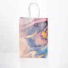 Подарочный пакет крафтовый 12 штук в упаковке 15*8*21 см, фиолетовый