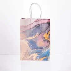 Подарочный пакет крафтовый 12 штук в упаковке 15*8*21 см, фиолетовый