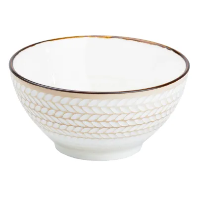 Пиала фарфоровая 10 см в стиле ретро, белый