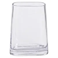 Ваза декоративная в минималистическом стиле овальная 21 см, прозрачный