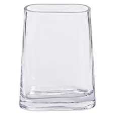 Ваза декоративная в минималистическом стиле овальная 21 см, прозрачный