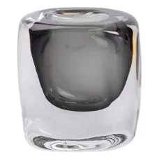 Ваза для цветов стеклянная в стиле Минимализм 11 см, серый