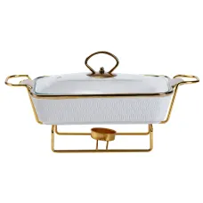 Мармитница фарфоровая прямоугольная 1л, белый