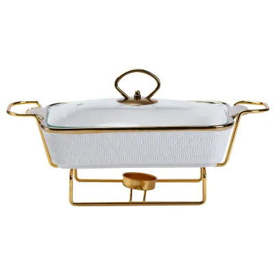 Мармитница фарфоровая прямоугольная 1л, белый