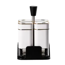 Набор емкостей для специй на подставке 4 шт по 120 мл, белый