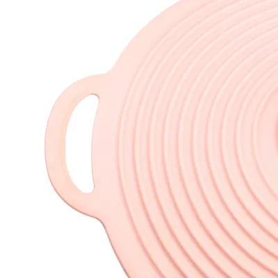 Кришка для посуду силіконова універсальна діаметром 23 см, рожевий
