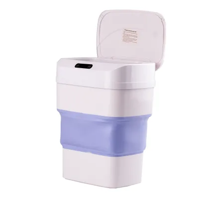 Сенсорне відро для сміття складне для дому та офісу 8-17,5 літрів, синій