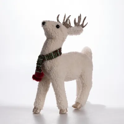 Новорічна фігурка Оленятко зі срібними рогами 31*12*38 см