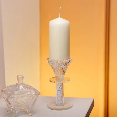 Подсвечник декоративный Diamante стеклянный 12 см