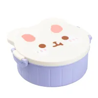 Ланч-бокс детский со столовыми приборами Rabbit 18*18*7 см, сиреневый