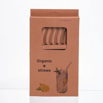 Набор стеклянных соломинок 19,5 см 7 штук + щеточка