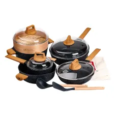 Набор посуды MGC 9 предметов с антипригарным покрытием 1,5/2,5/4 л, синий