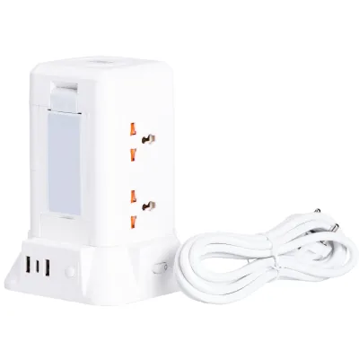 Мережевий фільтр-подовжувач TOWER 6 розеток 3USB + 1PD 2,8 метри Мережевий фільтр-подовжувач TOWER 6 розеток 3USB + 1PD 2,8 метри