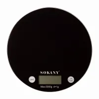 Весы кухонные электронные SOKANY SK-19023 до 5 кг с плоской платформой, черный