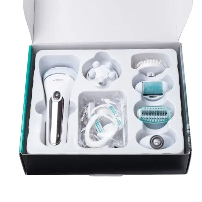 Епілятор для обличчя та тіла VGR V-733 акумуляторний 6 в 1, блакитний