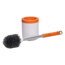 Йоржик для унитаза настенный с подставкой, оранжевый