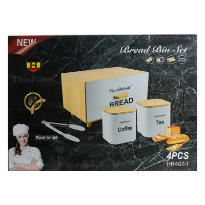 Набір для зберігання продуктів Haus Roland 4 штуки з бамбука, білий Набір для зберігання продуктів Haus Roland 4 штуки з бамбука, білий