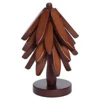 Набор подставок для посуды «Дерево» бамбук 19 см, коричневый