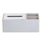 Салфетница-органайзер из эко-кожи 3 отделения, бежевый