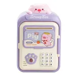 Скарбничка-сейф дитяча Pig з кодовим замком та відбитком пальця, бузковий