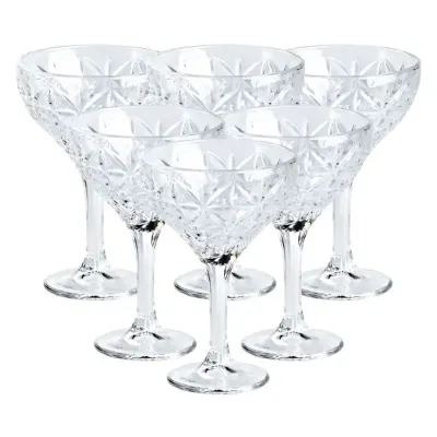 Набір креманок для шампанського під кришталь 6 штук по 290 мл, прозорий