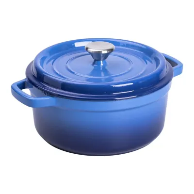 Кокотница чугунная с эмалированным покрытием 3 л, синий