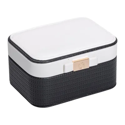 Шкатулка-органайзер для украшений 15,5х11,5х8,5 см из экокожи, черный Шкатулка-органайзер для украшений 15,5х11,5х8,5 см из экокожи, черный