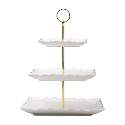 Етажерка Classic порцелянова для фруктів і десертів квадратна, білий