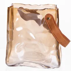 Ваза для цветов и декора Сумочка 1 л, коричневый