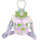 Бутылка для воды детская Gucgres 650 мл с ремешком, зеленый